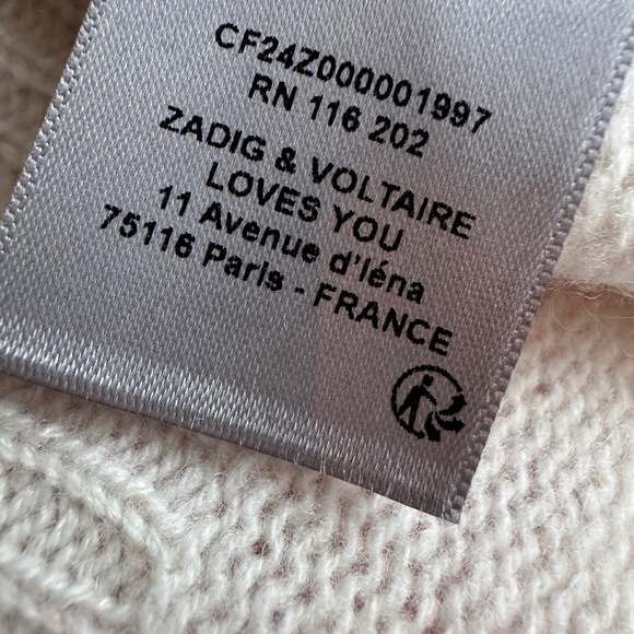 Zadig & Voltaire "Markus Markus" Intarsia Cashmere Sweater WMNS L NWOT - Picture 9 of 16